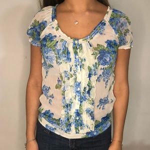 Abercrombie and Fitch Sheer Floral Blouse